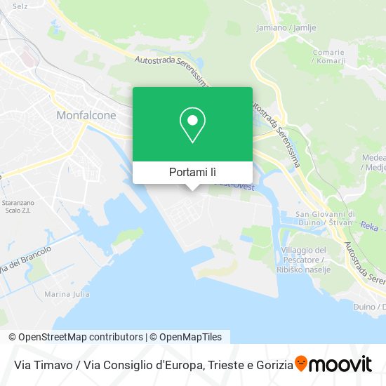 Mappa Via Timavo / Via Consiglio d'Europa
