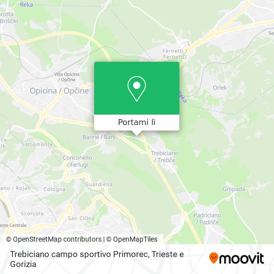 Mappa Trebiciano campo sportivo Primorec