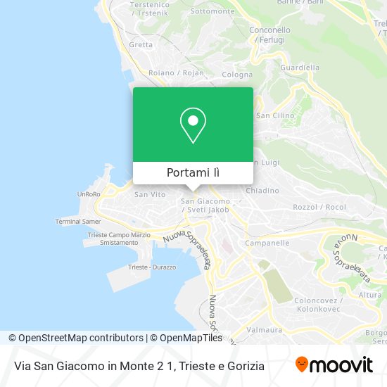 Mappa Via San Giacomo in Monte  2 1