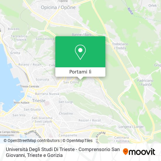 Mappa Università Degli Studi Di Trieste - Comprensorio San Giovanni