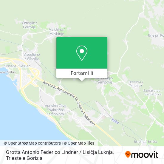 Mappa Grotta Antonio Federico Lindner / Lisičja Luknja