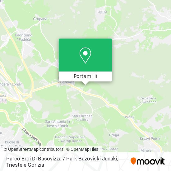 Mappa Parco Eroi Di Basovizza / Park Bazoviški Junaki