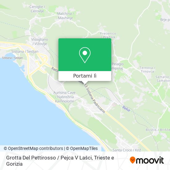 Mappa Grotta Del Pettirosso / Pejca V Lašci
