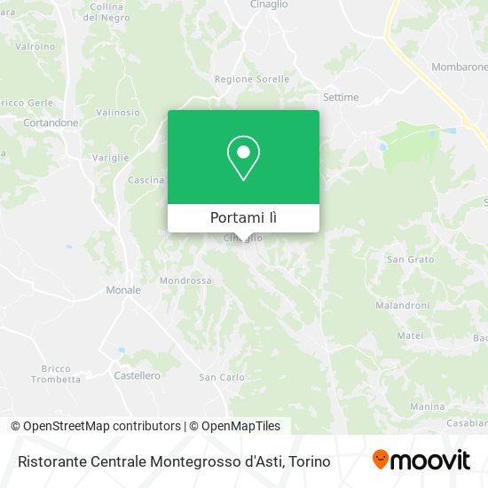 Mappa Ristorante Centrale Montegrosso d'Asti