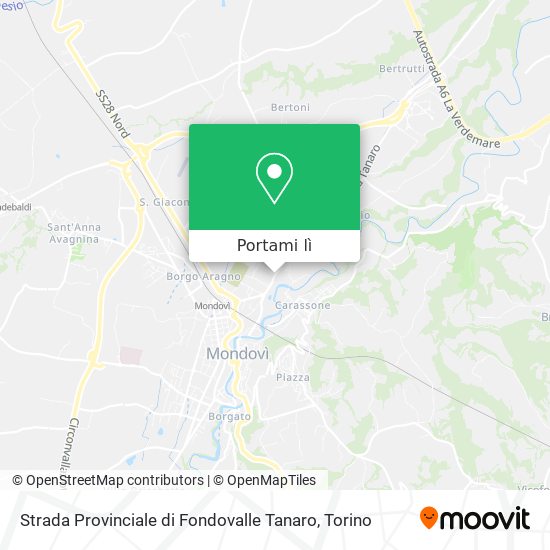 Mappa Strada Provinciale di Fondovalle Tanaro