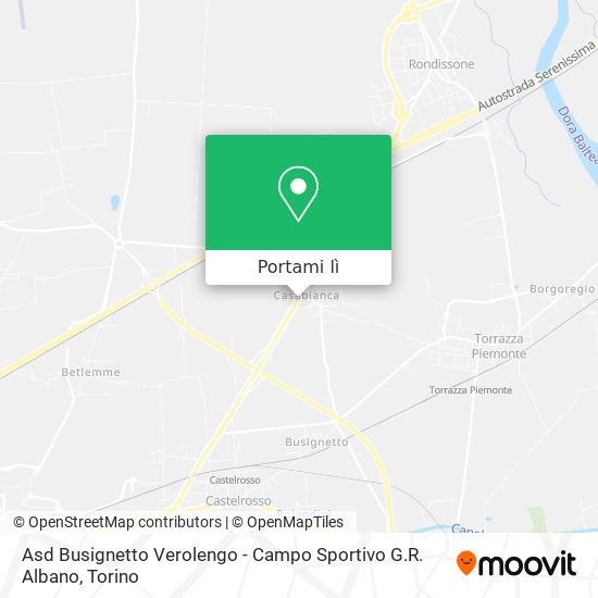 Mappa Asd Busignetto Verolengo - Campo Sportivo G.R. Albano