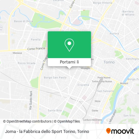 Mappa Joma - la Fabbrica dello Sport Torino