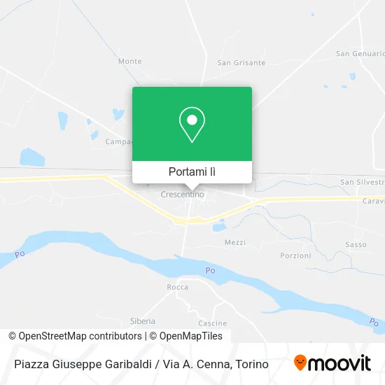 Mappa Piazza Giuseppe Garibaldi / Via A. Cenna