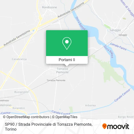 Mappa SP90 / Strada Provinciale di Torrazza Piemonte