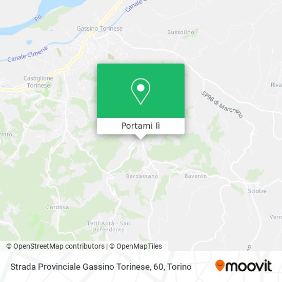 Mappa Strada Provinciale Gassino Torinese, 60