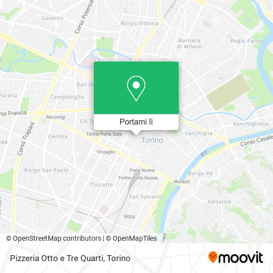 Mappa Pizzeria Otto e Tre Quarti