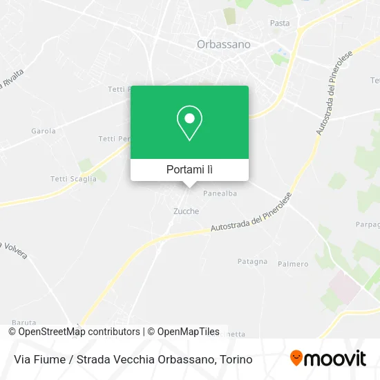 Mappa Via Fiume / Strada Vecchia Orbassano