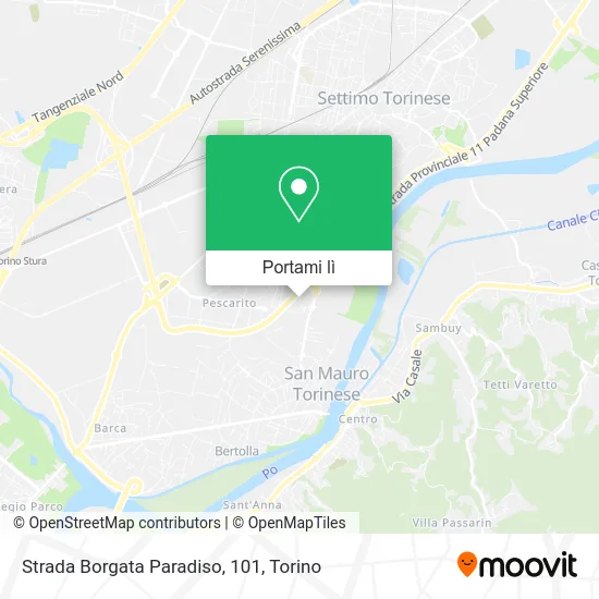 Mappa Strada Borgata Paradiso, 101