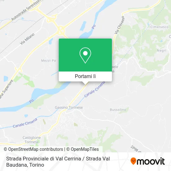 Mappa Strada Provinciale di Val Cerrina / Strada Val Baudana