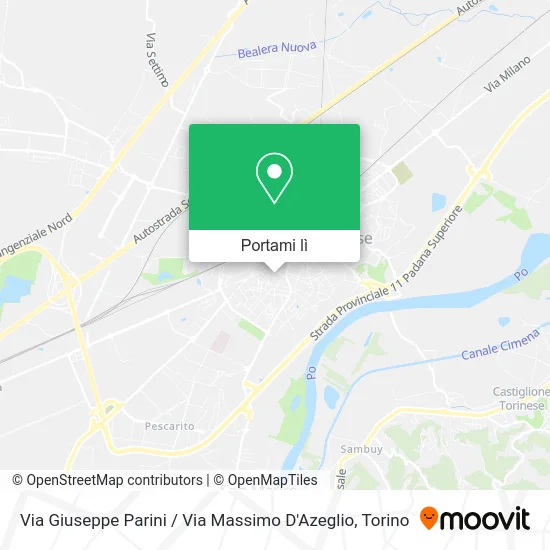 Mappa Via Giuseppe Parini / Via Massimo D'Azeglio