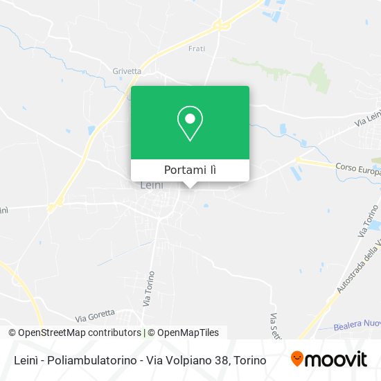Mappa Leinì - Poliambulatorino - Via Volpiano 38