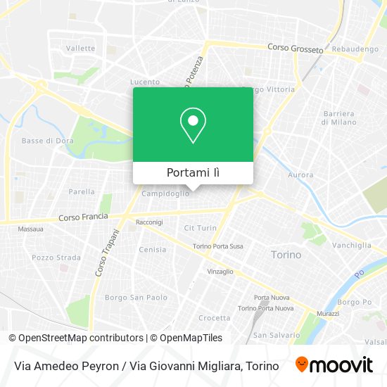 Mappa Via Amedeo Peyron / Via Giovanni Migliara