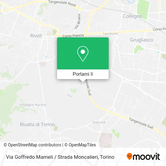 Mappa Via Goffredo Mameli / Strada Moncalieri
