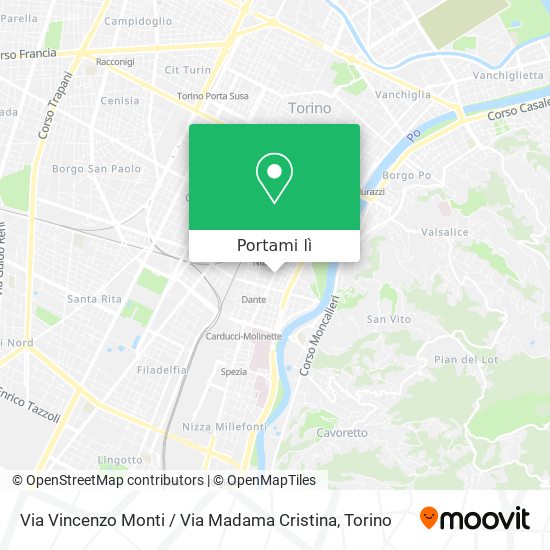 Mappa Via Vincenzo Monti / Via Madama Cristina
