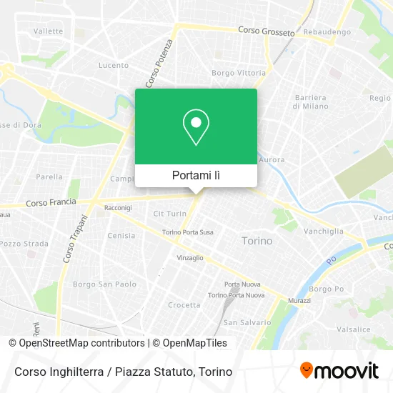 Mappa Corso Inghilterra / Piazza Statuto