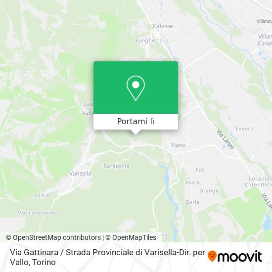 Mappa Via Gattinara / Strada Provinciale di Varisella-Dir. per Vallo