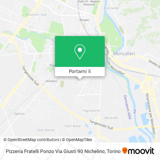 Mappa Pizzeria Fratelli Ponzo Via Giusti 90 Nichelino