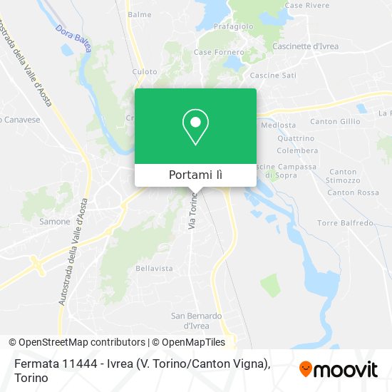 Mappa Fermata 11444 - Ivrea (V. Torino / Canton Vigna)