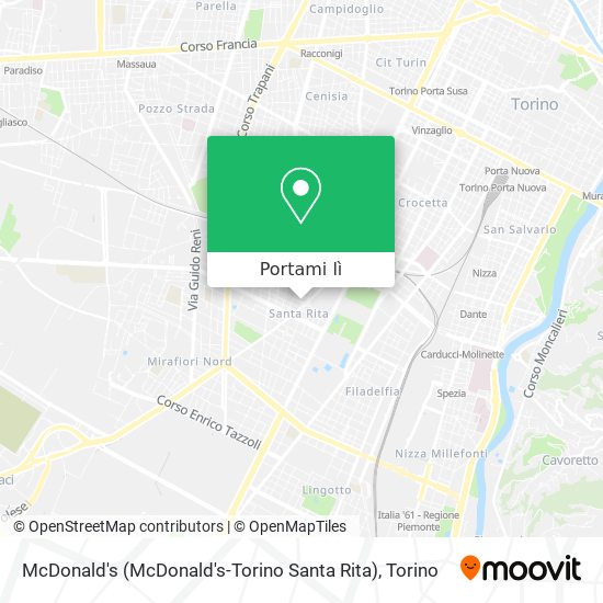 Mappa McDonald's (McDonald's-Torino Santa Rita)