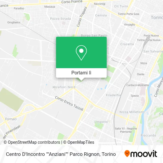 Mappa Centro D'Incontro ""Anziani"" Parco Rignon
