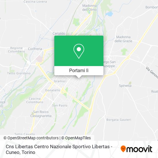 Mappa Cns Libertas Centro Nazionale Sportivo Libertas - Cuneo