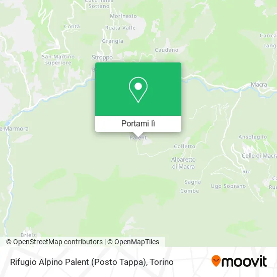Mappa Rifugio Alpino Palent (Posto Tappa)