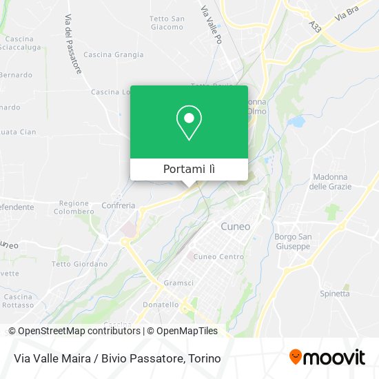 Mappa Via Valle Maira / Bivio Passatore