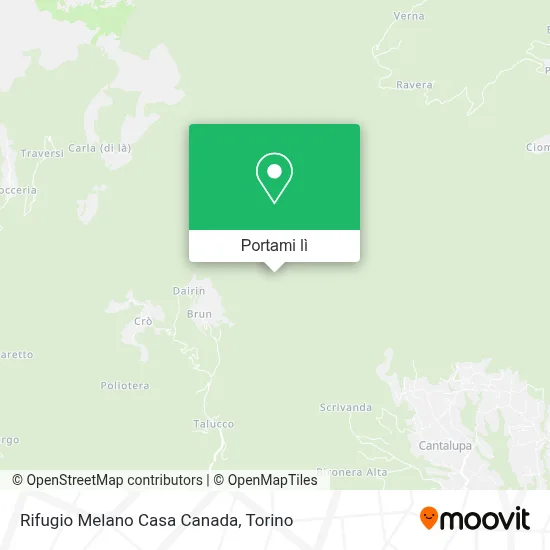 Mappa Rifugio Melano Casa Canada