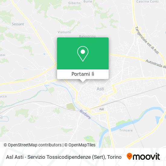 Mappa Asl Asti - Servizio Tossicodipendenze (Sert)
