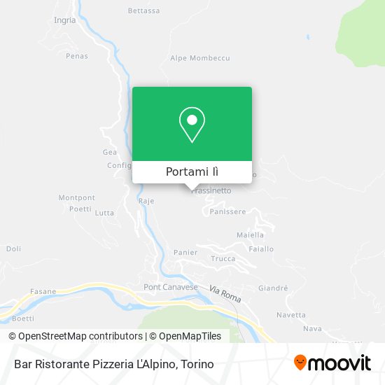 Mappa Bar Ristorante Pizzeria L'Alpino