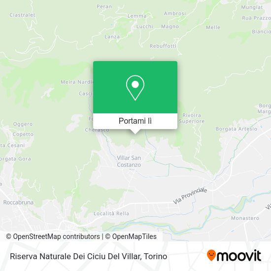 Mappa Riserva Naturale Dei Ciciu Del Villar
