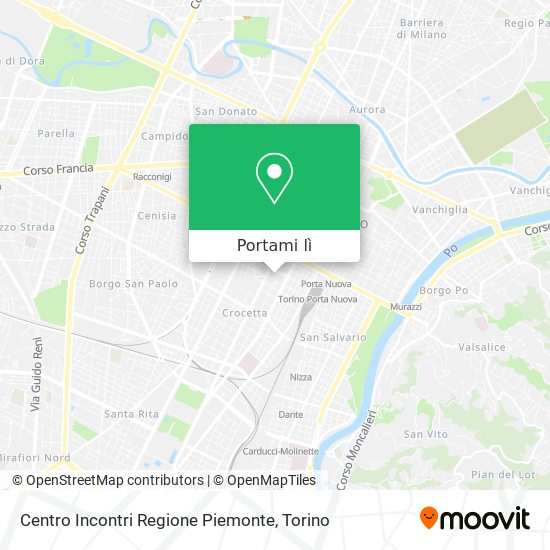 Mappa Centro Incontri Regione Piemonte