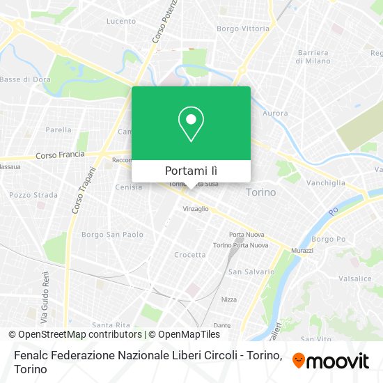 Mappa Fenalc Federazione Nazionale Liberi Circoli - Torino