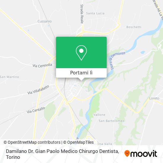 Mappa Damilano Dr. Gian Paolo Medico Chirurgo Dentista