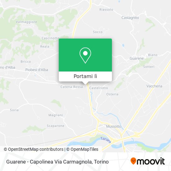 Mappa Guarene - Capolinea Via Carmagnola