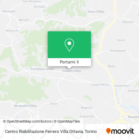 Mappa Centro Riabilitazione Ferrero Villa Ottavia