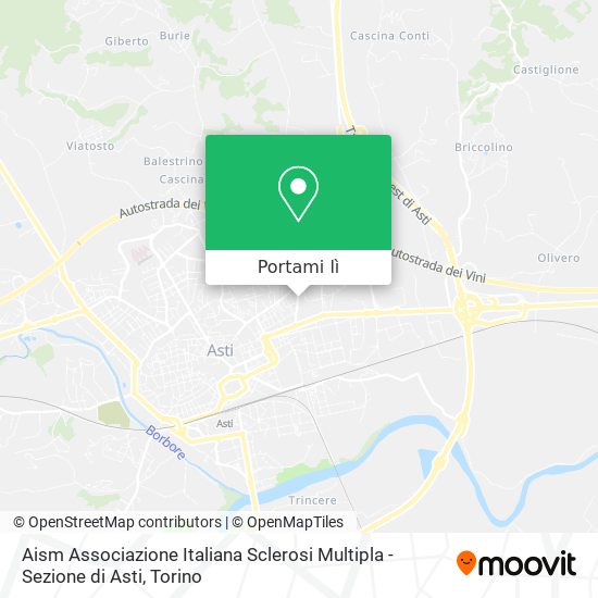 Mappa Aism Associazione Italiana Sclerosi Multipla - Sezione di Asti