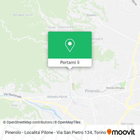 Mappa Pinerolo - Localita' Pilone - Via San Pietro 134
