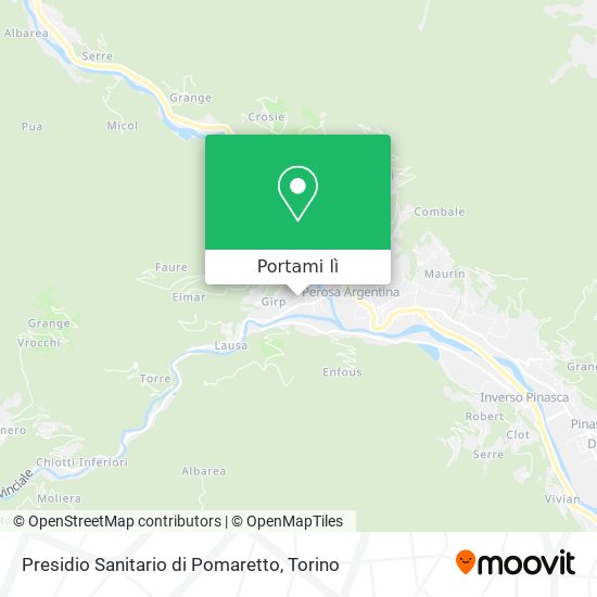 Mappa Presidio Sanitario di Pomaretto