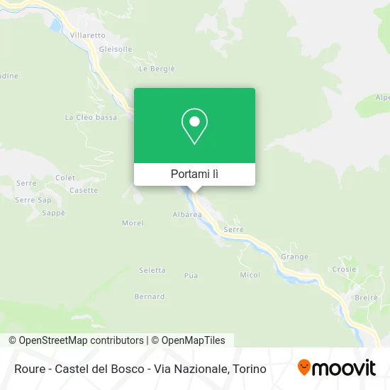 Mappa Roure - Castel del Bosco - Via Nazionale