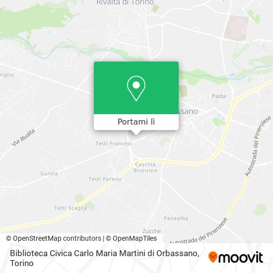 Mappa Biblioteca Civica Carlo Maria Martini di Orbassano