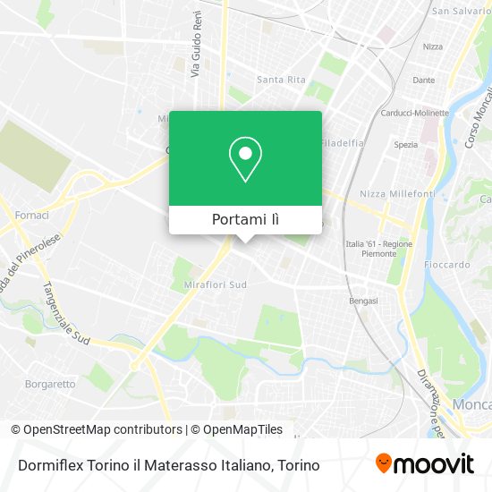 Mappa Dormiflex Torino il Materasso Italiano