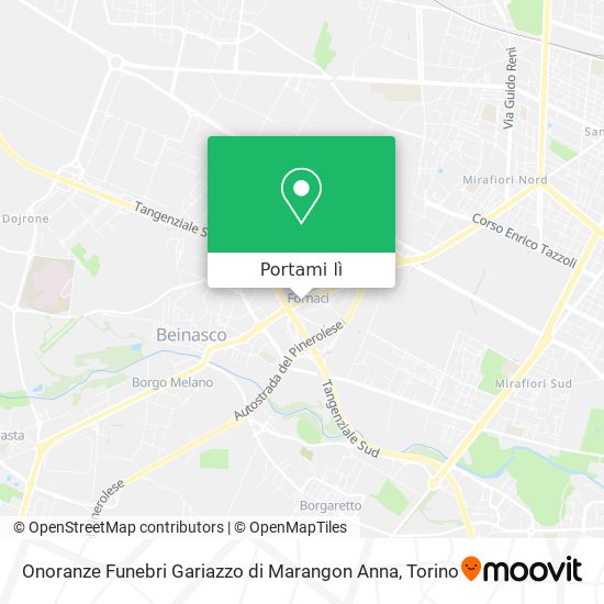 Mappa Onoranze Funebri Gariazzo di Marangon Anna