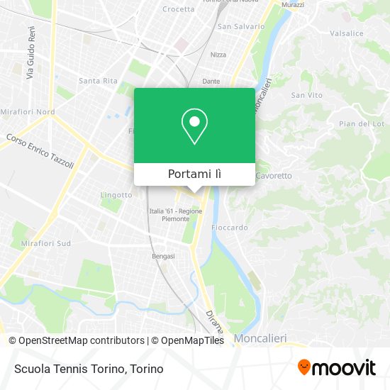 Mappa Scuola Tennis Torino