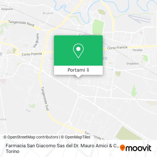 Mappa Farmacia San Giacomo Sas del Dr. Mauro Amici & C.